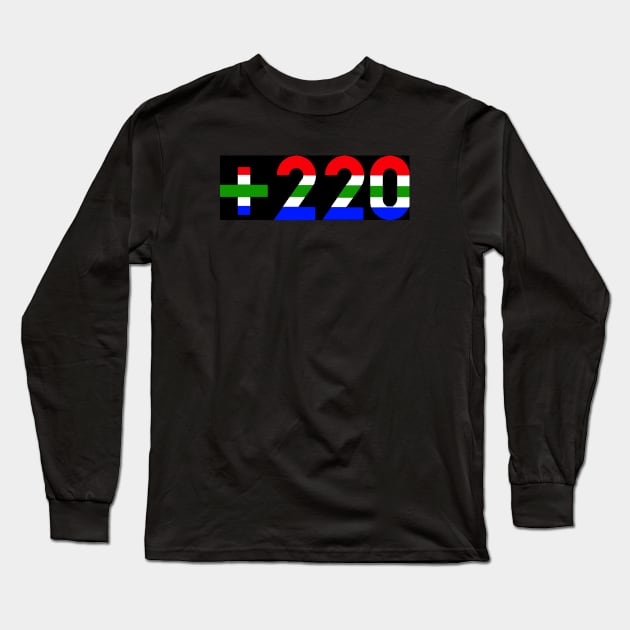 The Gambia +220 Country calling code Long Sleeve T-Shirt by Tony Cisse Art Originals